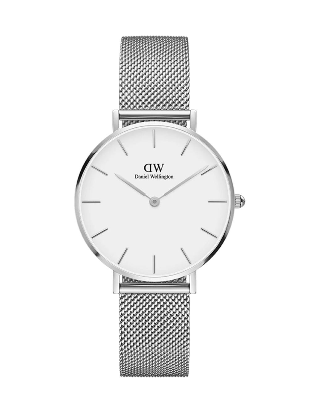 Daniel Wellington Silver Mesh Women's Watch with White Dial